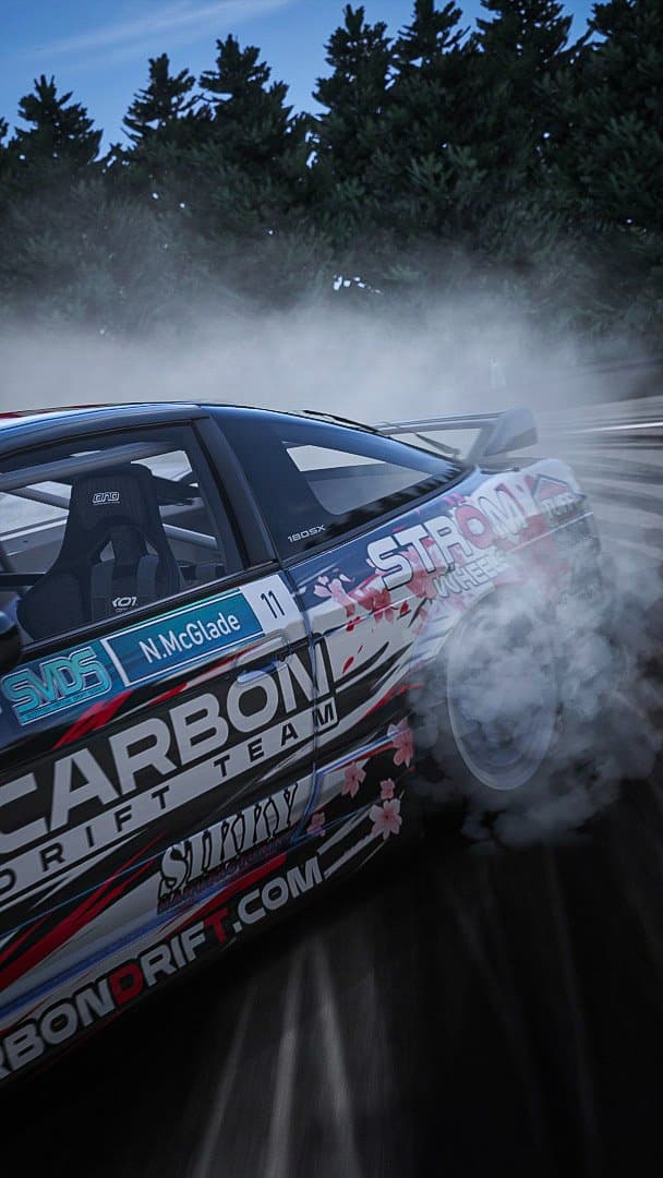 Nissan 180SX with a carbon body kit in Assetto Corsa