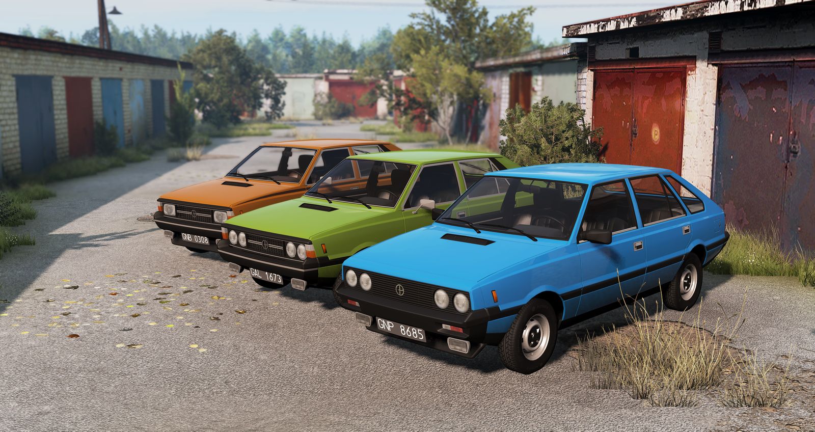FPS Trapez BeamNG mod — classic Polish family car from the 1978–2002 production run, one-click installable on BeamMP multiplayer servers